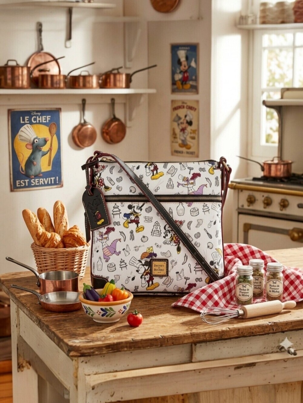 Disney Dooney & Bourke 2018 Epcot Food & Wine Crossbody Bag NWT Mickey Figment - Picture 2 of 16